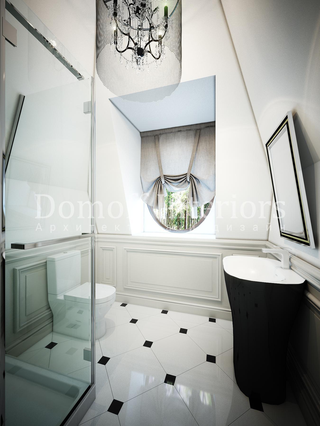Attic bathroom made in the style of Contemporary classics