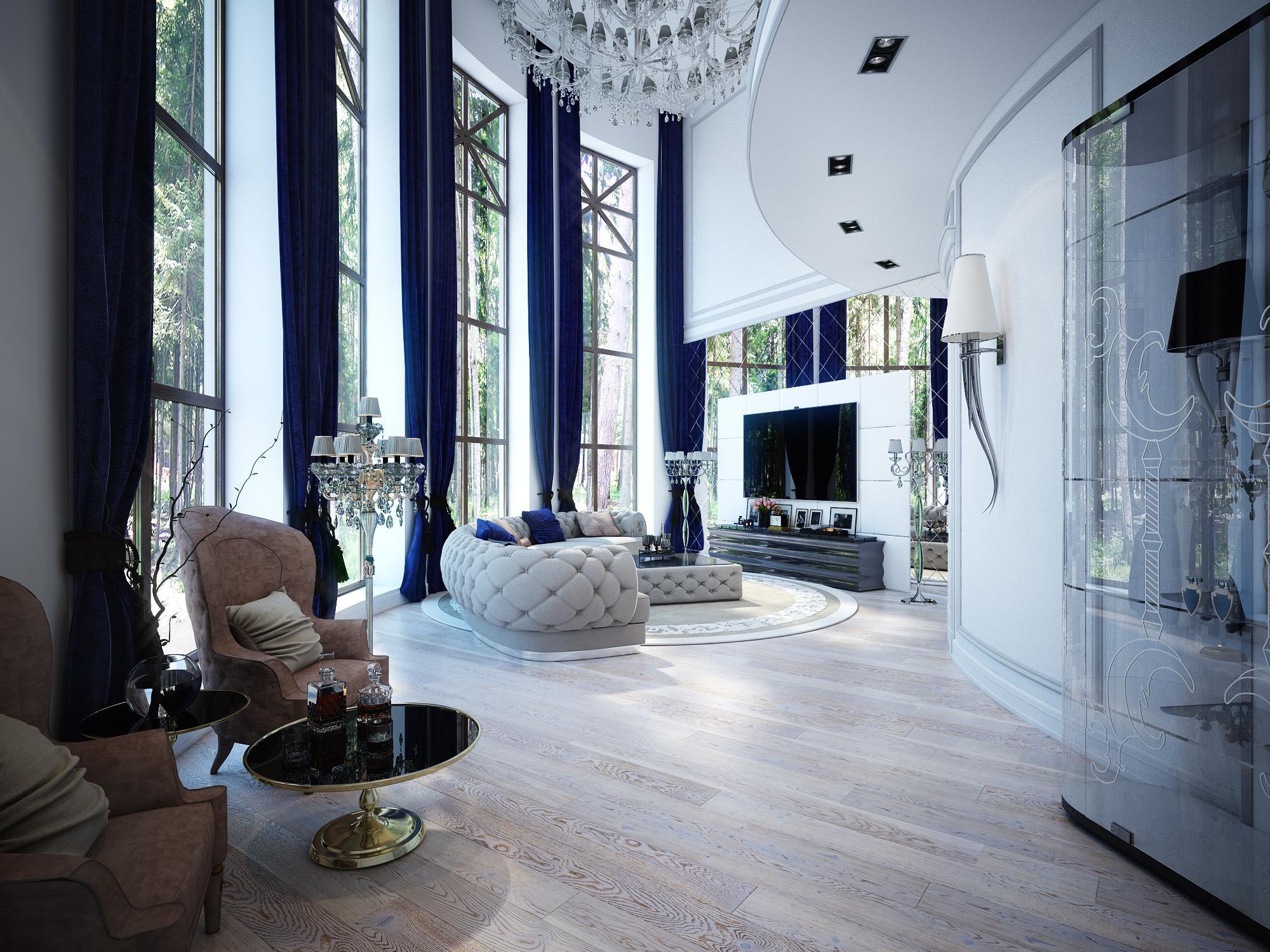 Living room made in the style of Contemporary classics