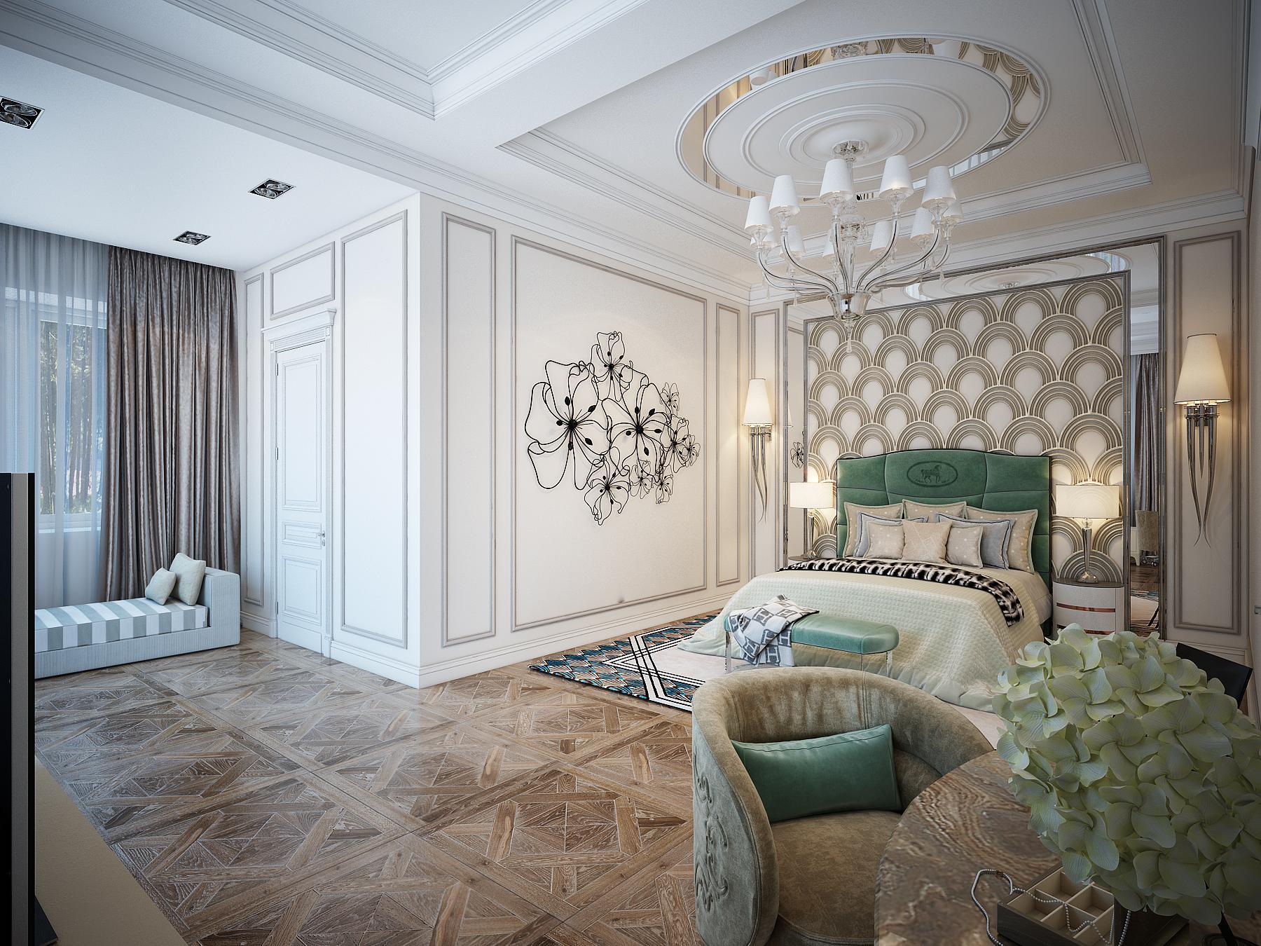 Guest bedroom made in the style of Eclecticism Contemporary classics