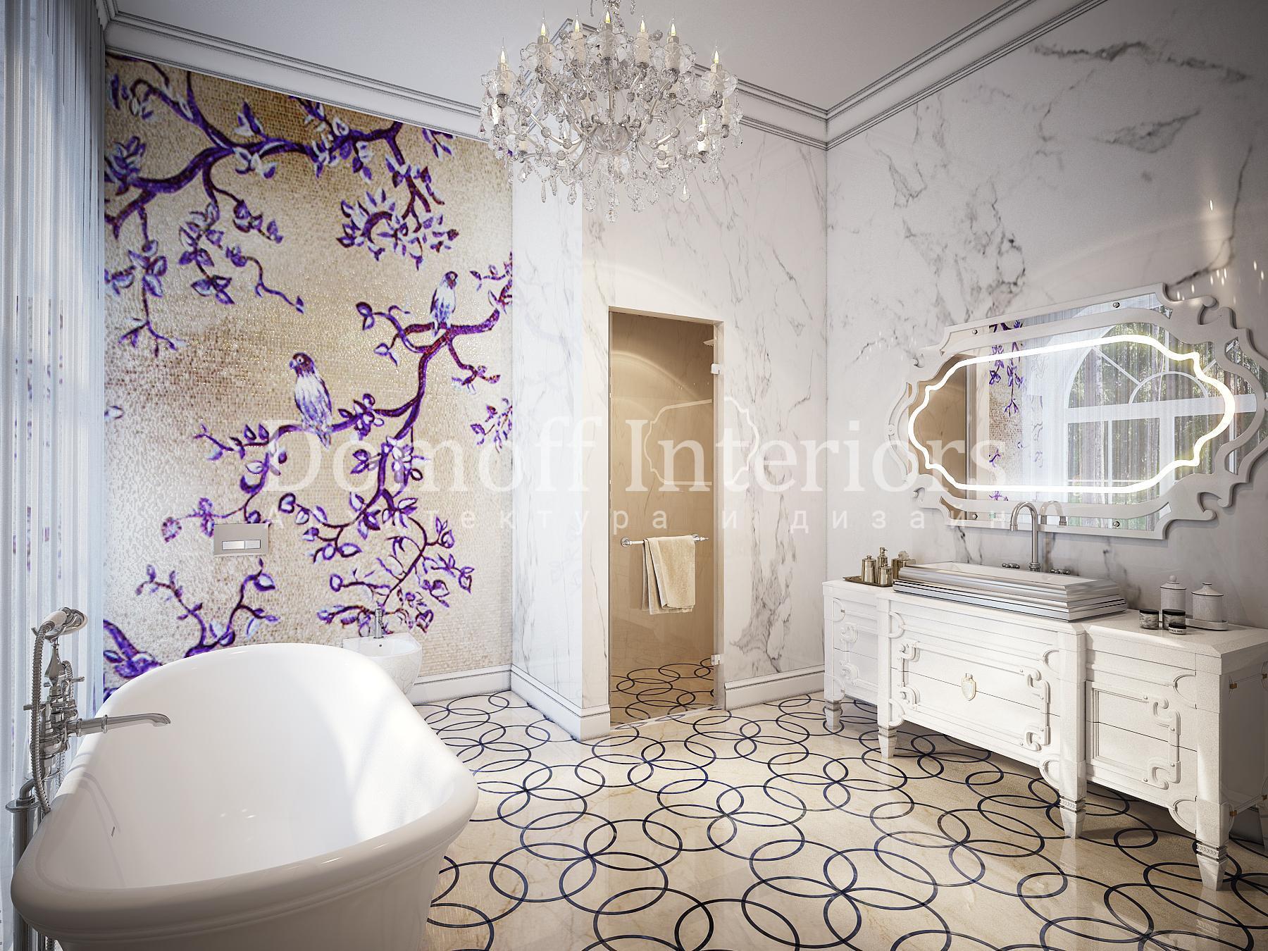 Bathroom of younger daughter's bedroom made in the style of Eclecticism Contemporary classics