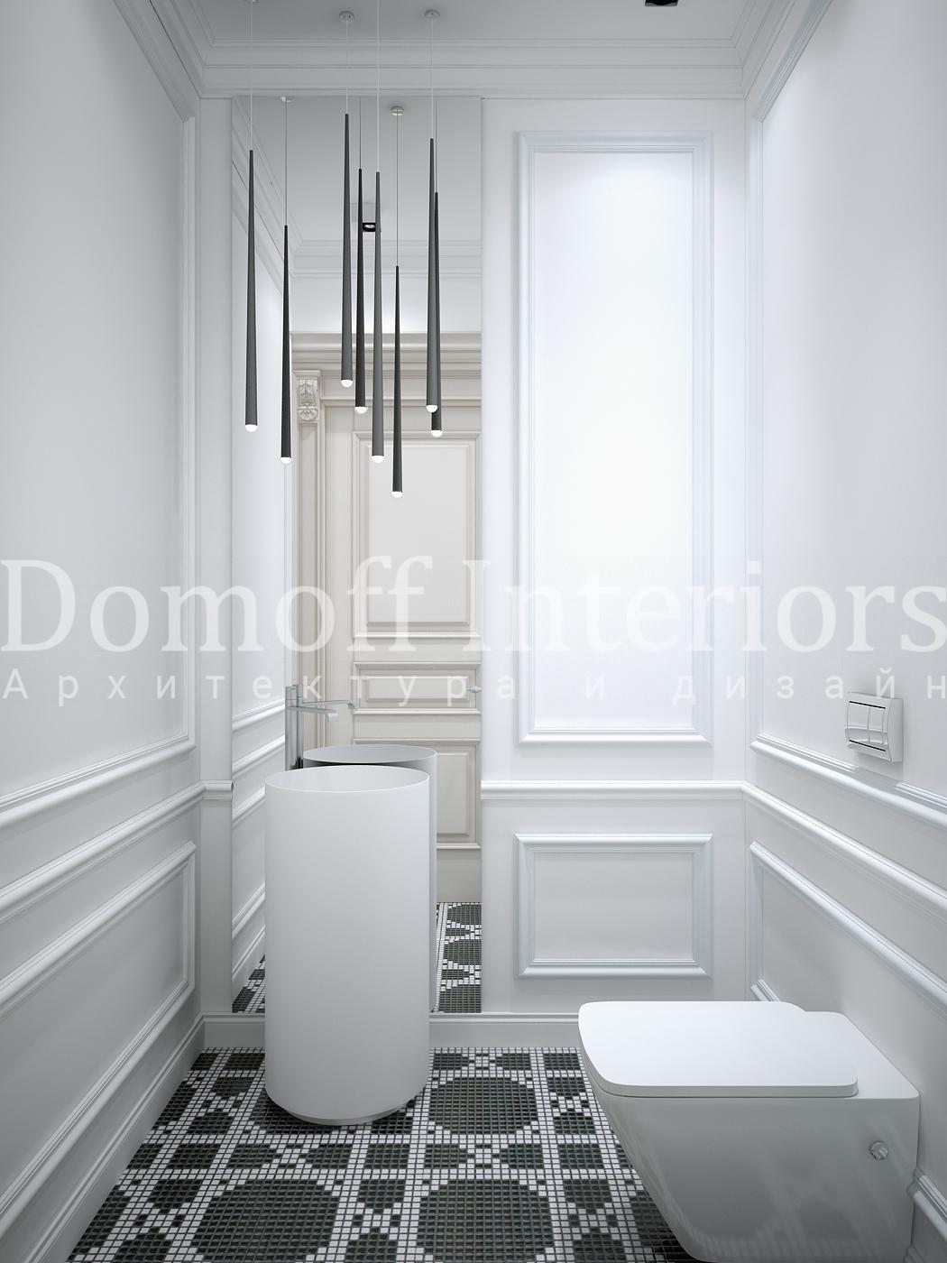 Guest bathroom made in the style of Eclecticism Contemporary classics Contemporary