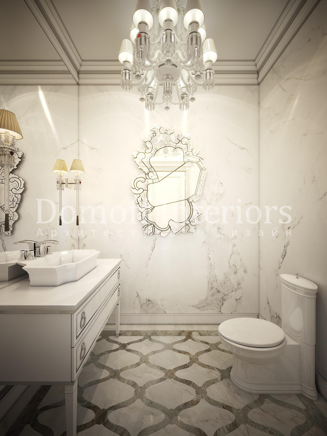 Guest bathroom made in the style of Eclecticism Contemporary classics