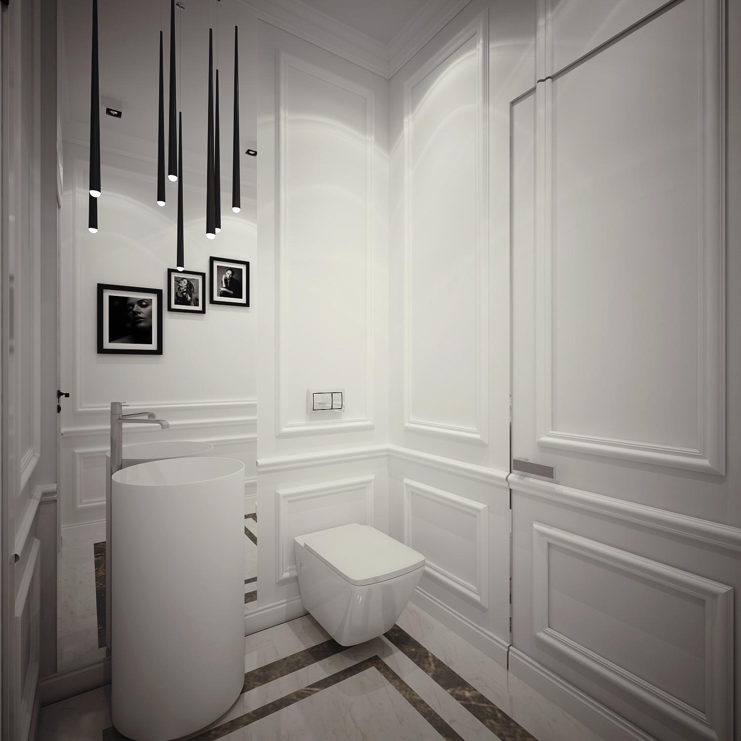 Guest bathroom made in the style of Eclecticism Contemporary classics