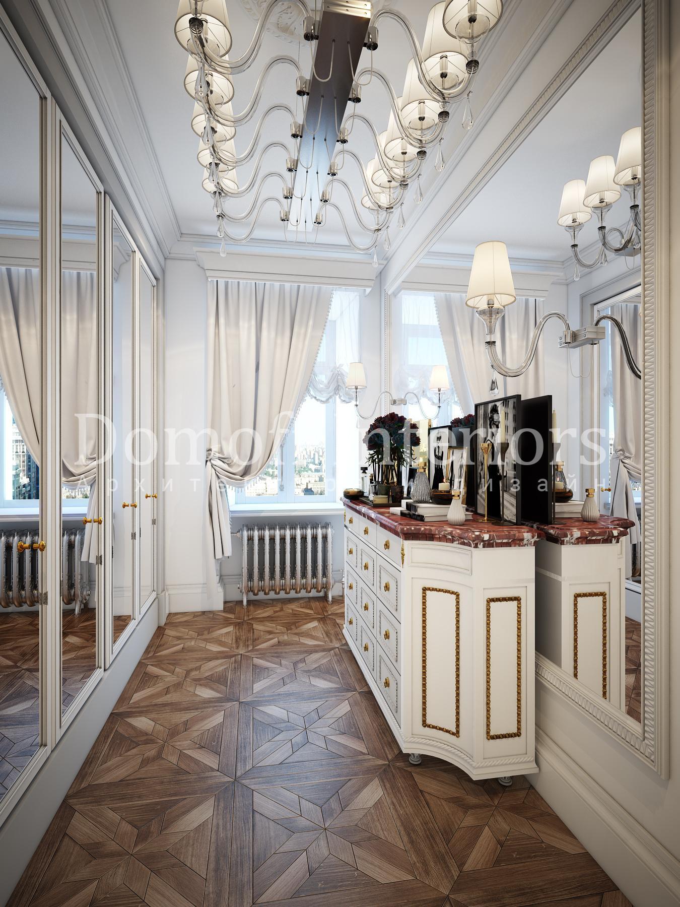 Master dressing room made in the style of Eclecticism