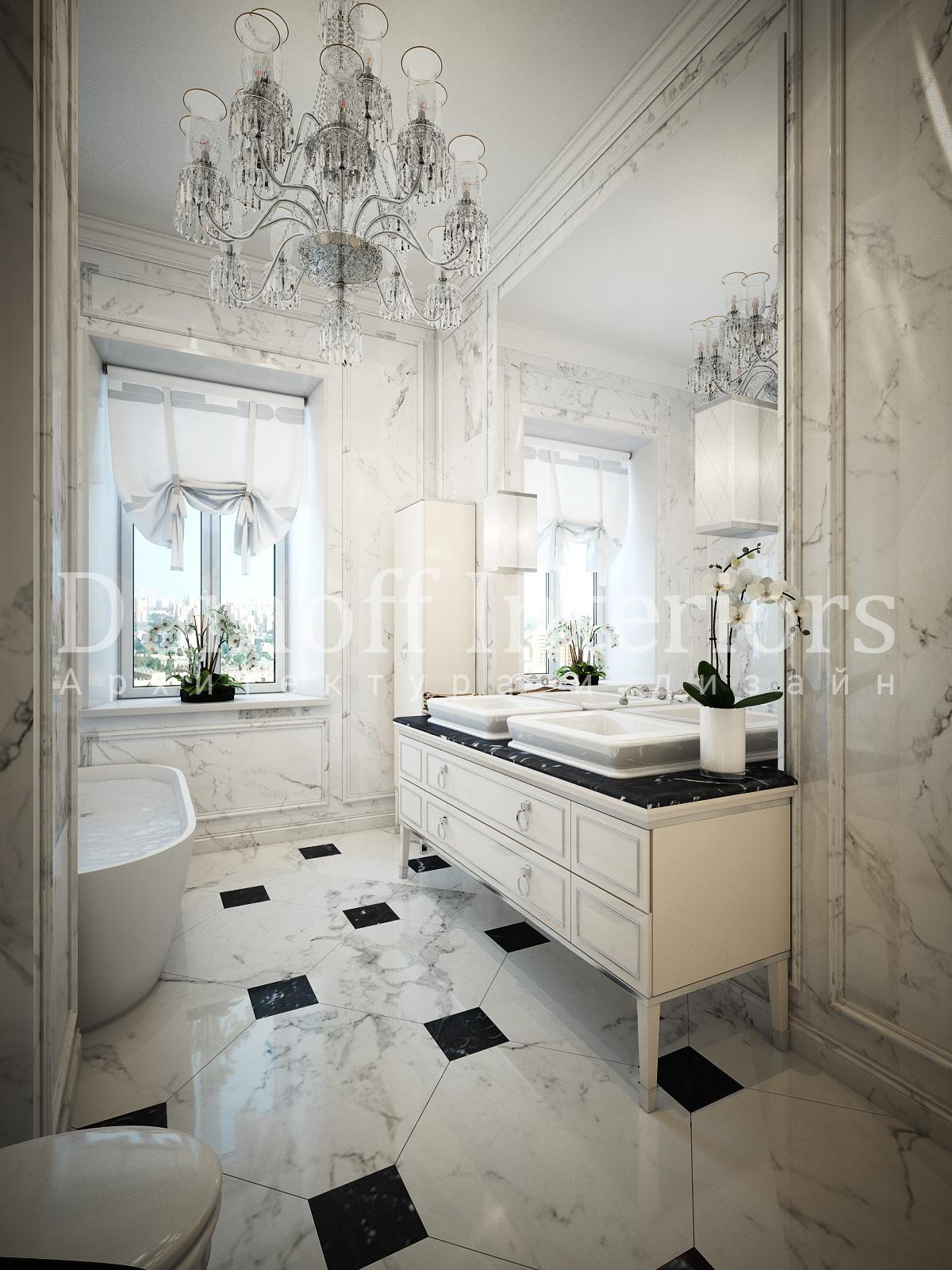 Master bathroom made in the style of Eclecticism