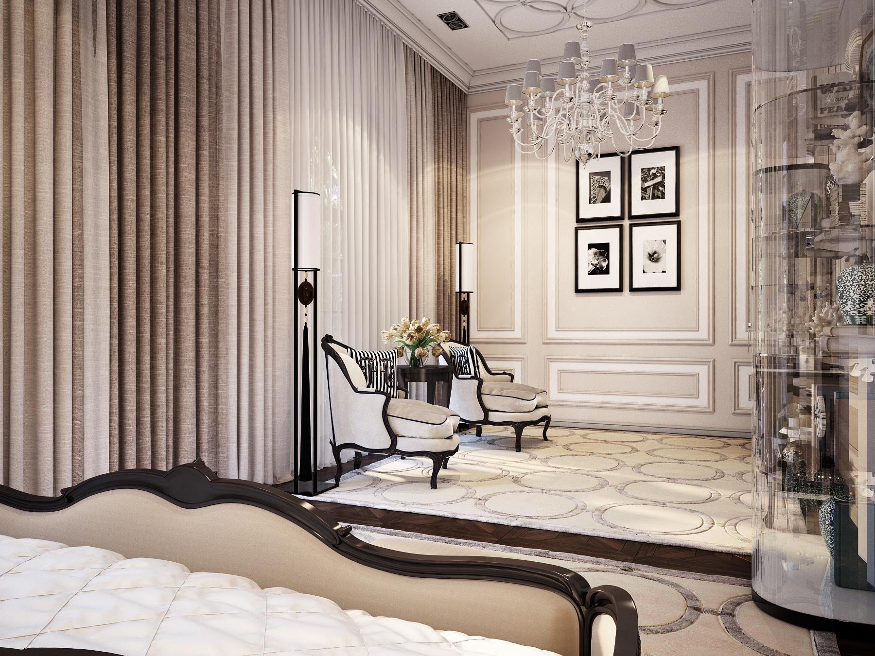 Guest bedroom made in the style of Contemporary classics