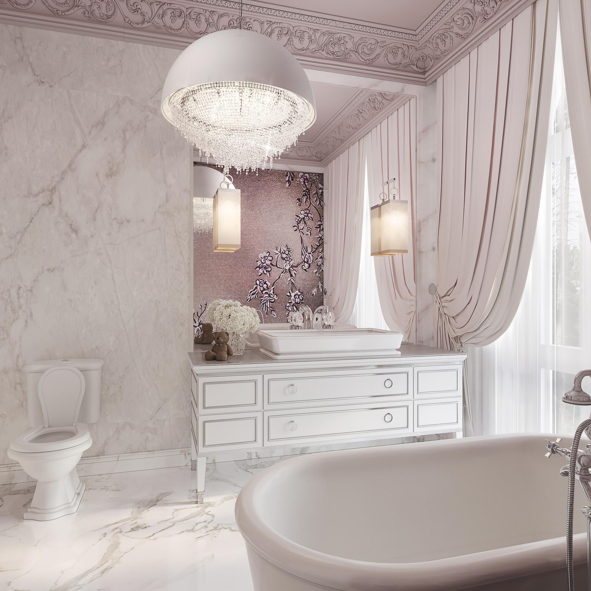Санузел при детской спальне №1 made in the style of Eclecticism Contemporary classics