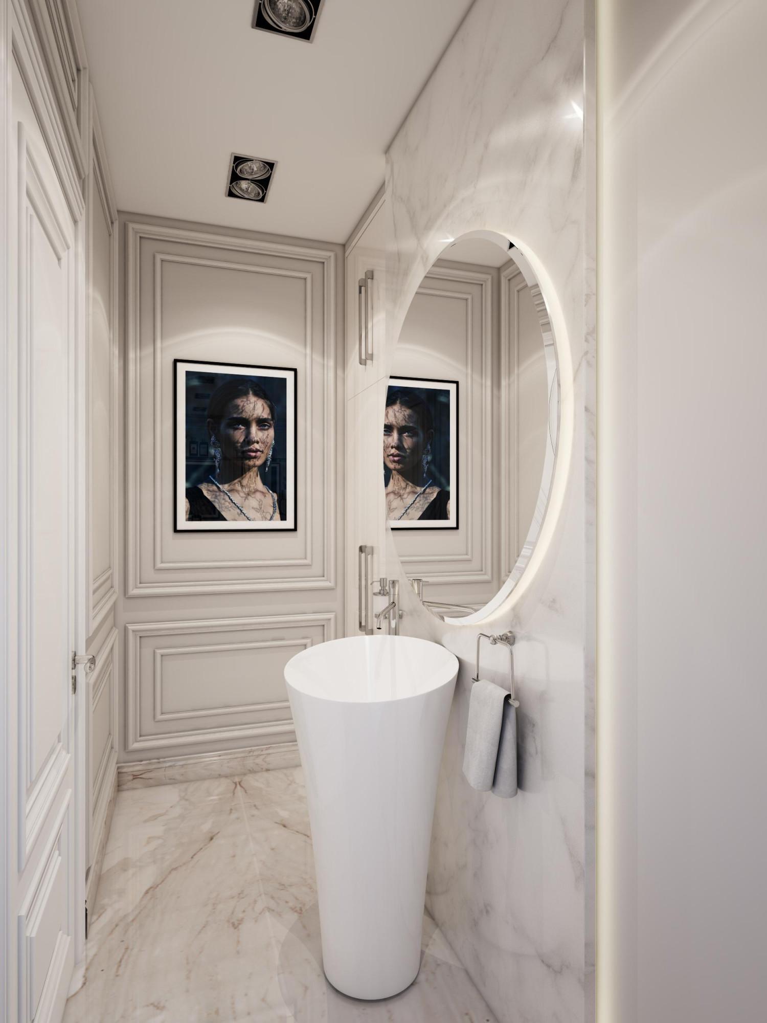 Guest bathroom made in the style of Contemporary classics Neoclassicism