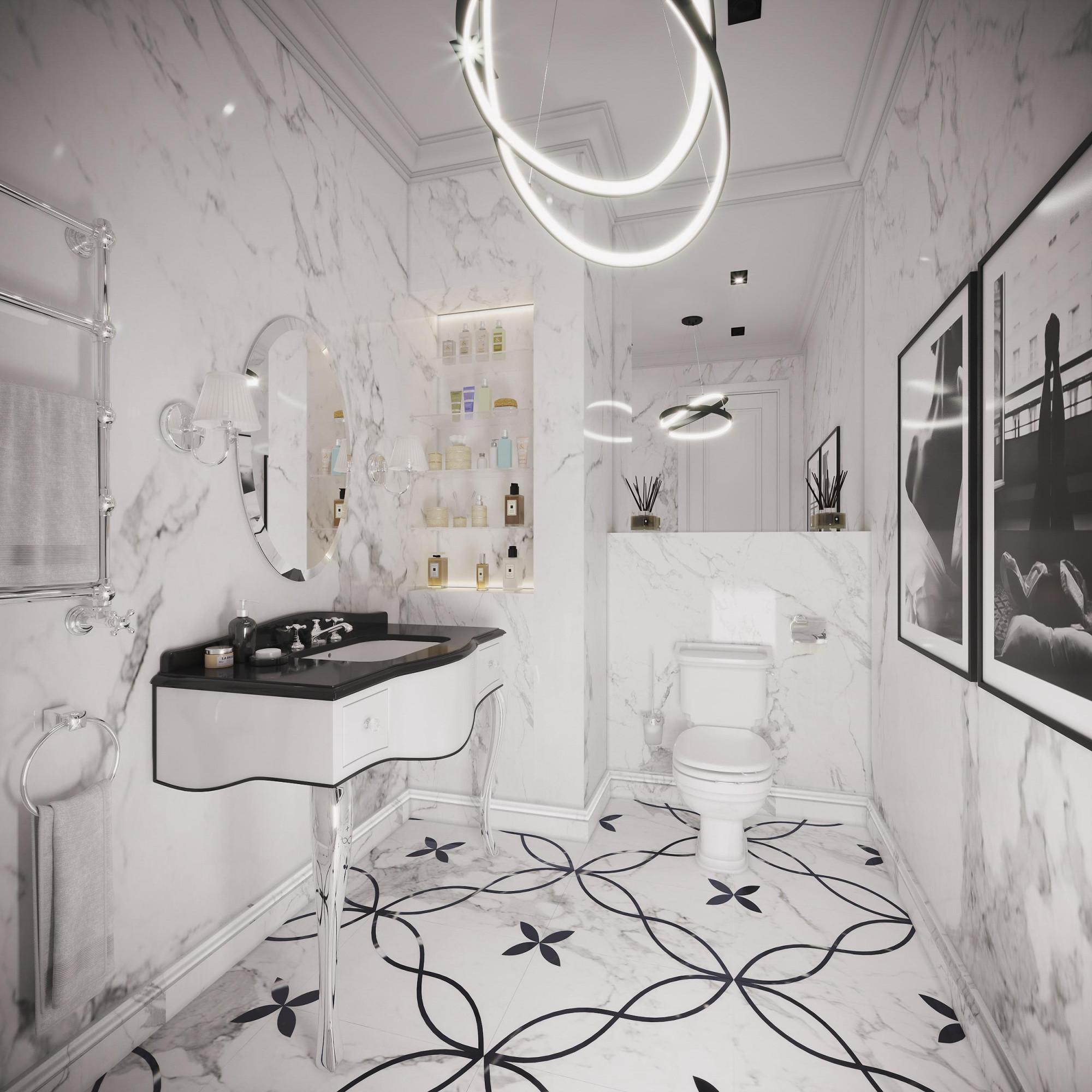 Гостевой санузел made in the style of Eclecticism Contemporary classics
