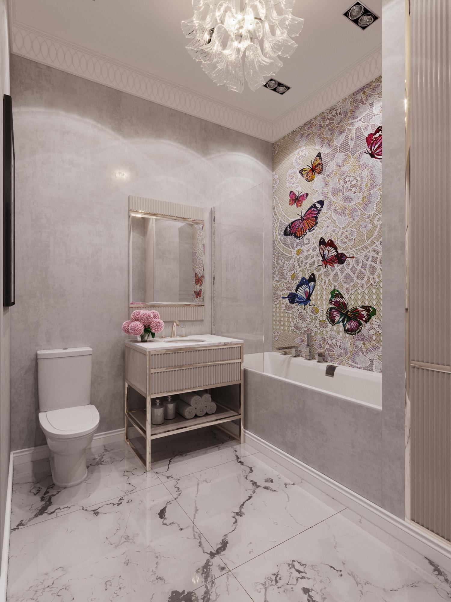 Bathroom in the nursery room №2 made in the style of Contemporary classics Art deco