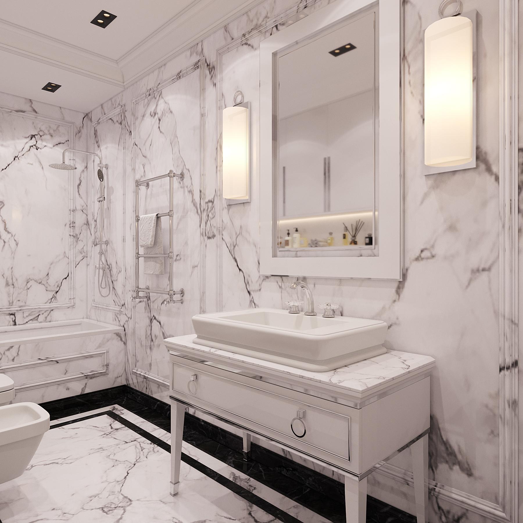 Nursery bathroom made in the style of Contemporary classics