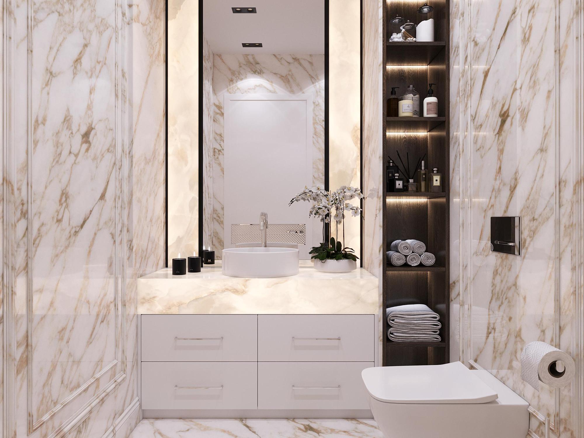 Guest bathroom made in the style of Eclecticism Contemporary classics