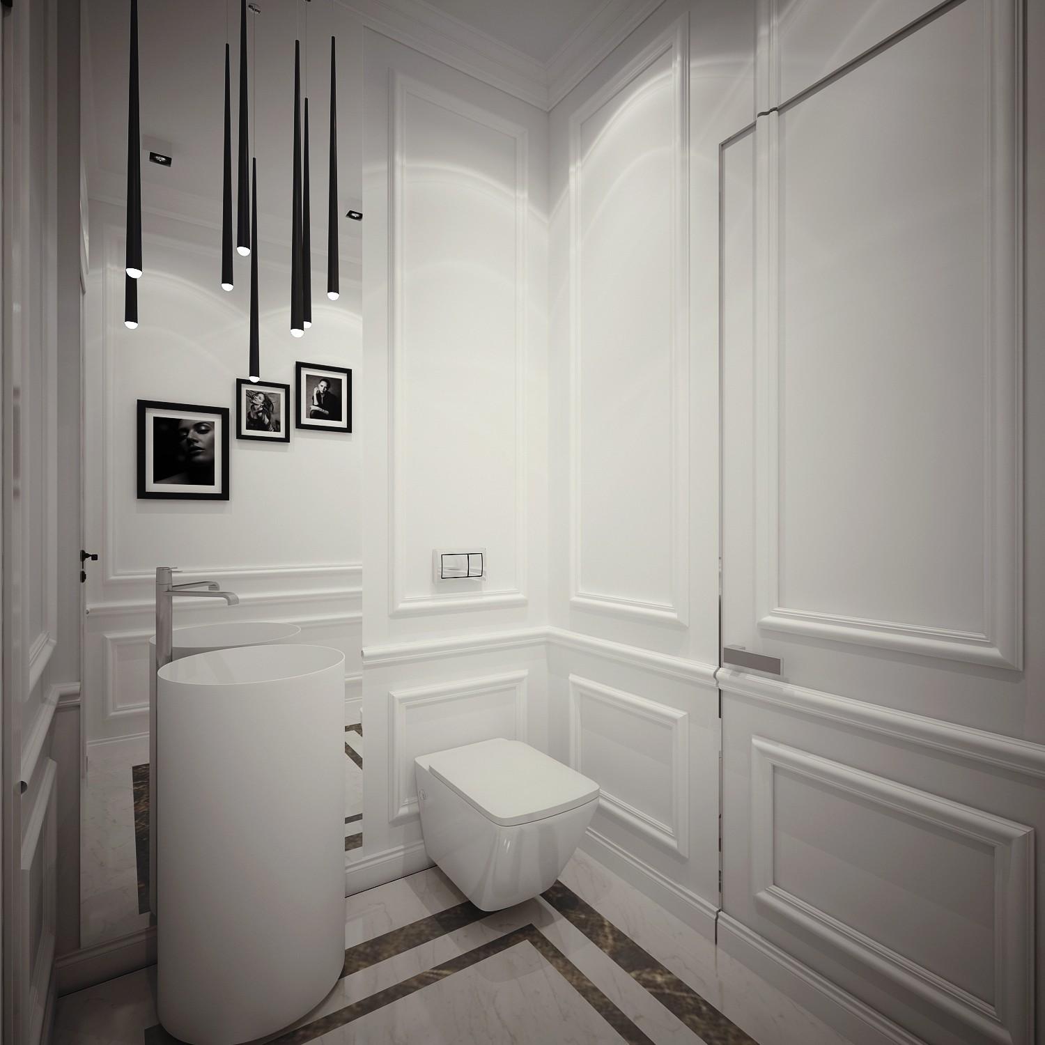 Гостевой санузел made in the style of Eclecticism Contemporary classics