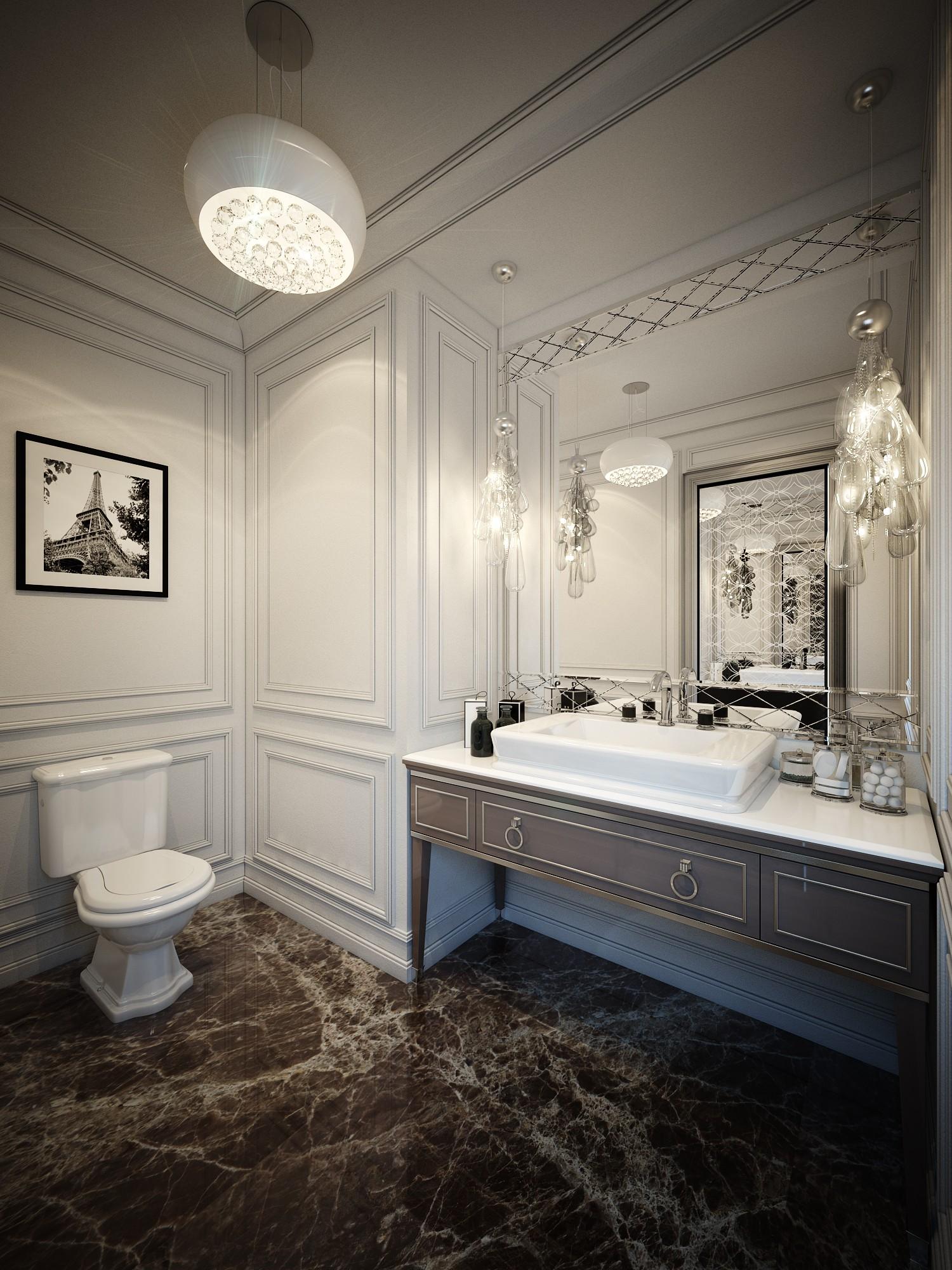 Санузел гостевой made in the style of Eclecticism Neoclassicism