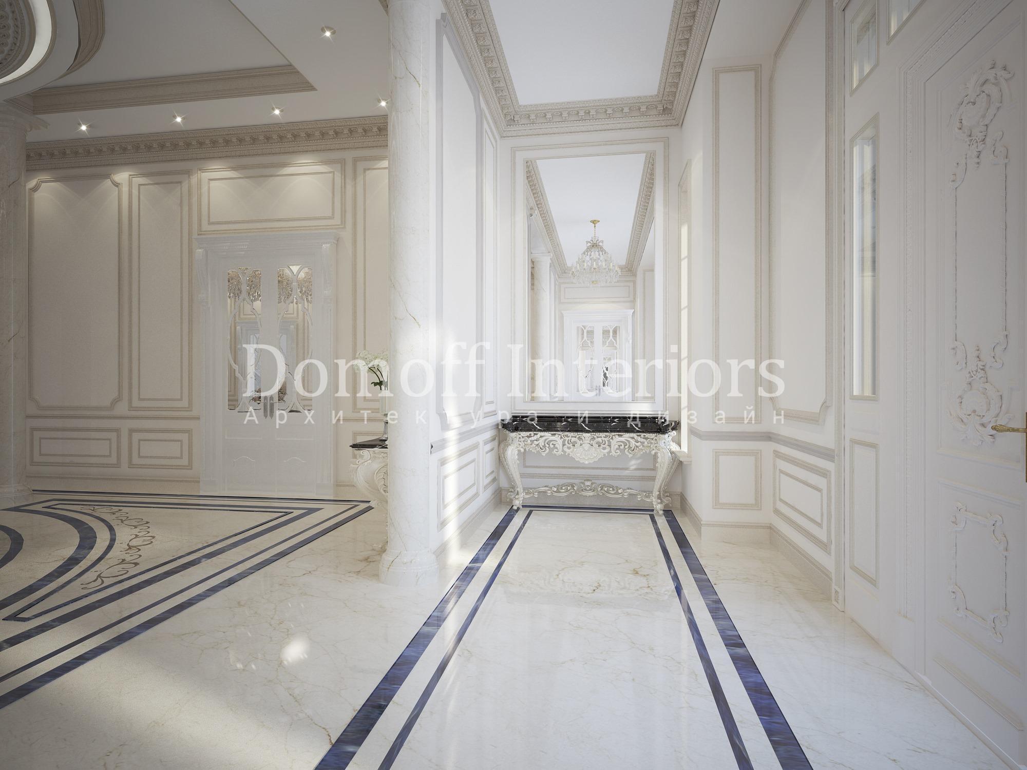 Entrance hall made in the style of Classics